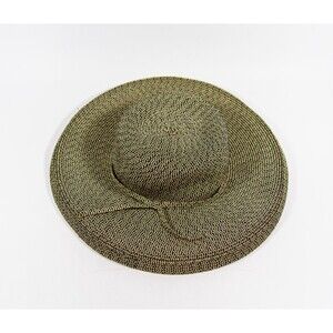 Women's San Diego Hat Black Paper Straw Derby Church Wide Brim Round Hat 21"
